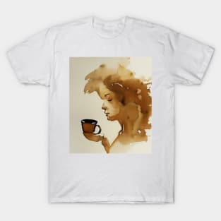 Woman drinking coffee T-Shirt